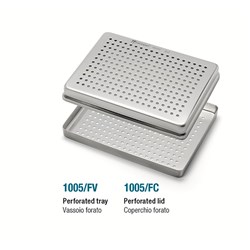 MINI TRAY BASE STAINLESS STEEL PERFORATED 190x145x25m