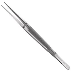 TWEEZERS DIAMOND COATED STRAIGHT 18CM