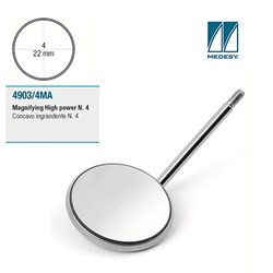 MIRROR HEAD MAGNIFYING SIZE 4 SIMPLE STEM 12 PACK