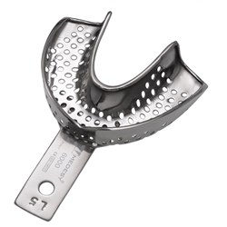 IMPRESSION TRAY PERFORATED WITH RIM LOWER LARGE