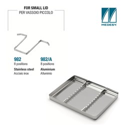 RACK FOR SMALL TRAY STAINLESS STEEL HOLDS 8 INSTRUMENTS