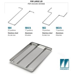 RACK FOR LARGE TRAY STAINLESS STEEL HOLDS 16 INSTRUMENTS
