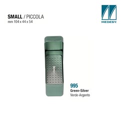 ENDODONTIC FILE BOX GREEN w SILVER INSERT 104x44x54mm