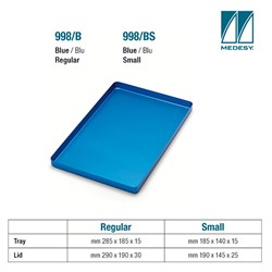 TRAY BASE SOLID ALUMINIUM BLUE 285x185x15mm