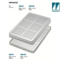 TRAY BASE ALUMINIUM PERFORATED SILVER 285x185x15mm
