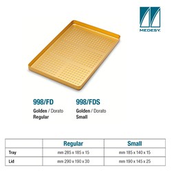 MINI TRAY BASE ALUMINIUM PERFORATED GOLDEN 185x140x15mm