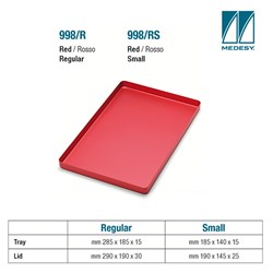 MINI TRAY BASE ALUMINIUM SOLID RED 185x140x15mm