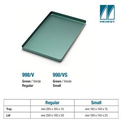 MINI TRAY BASE ALUMINIUM SOLID GREEN 180x140x15mm