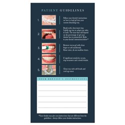 WHITE DENTAL BEAUTY PATIENT INSTRUCTION CARD