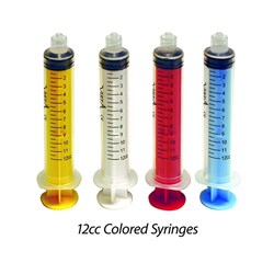 COLOURED LUER LOCK SYRINGE 12CC -YELLOW