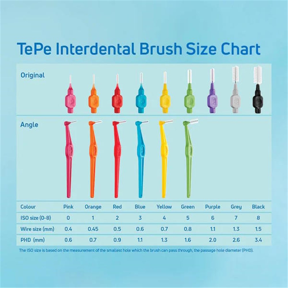TEPE ANGLE INTERDENTAL BRUSH RED 0.5mm 6 pk