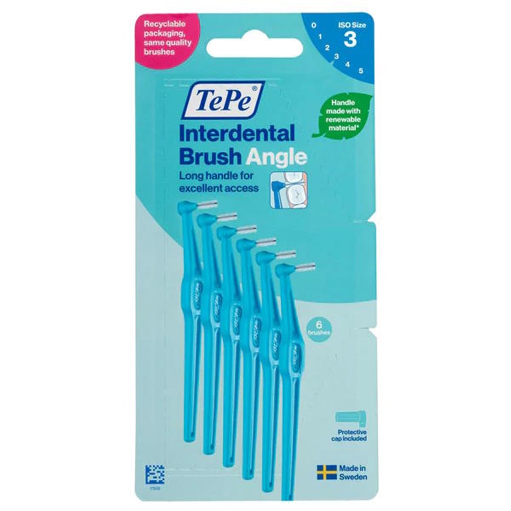 TEPE ANGLE INTERDENTAL BRUSH BLUE 0.6mm 6 pk